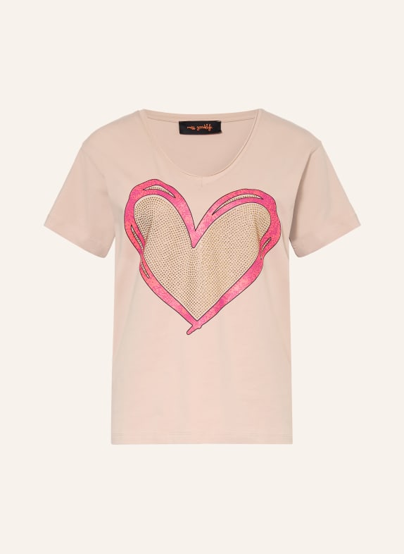 miss goodlife T-Shirt mit Schmucksteinen CAMEL
