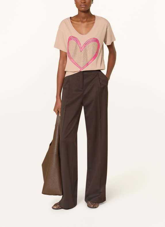 miss goodlife T-shirt met sierstenen CAMEL