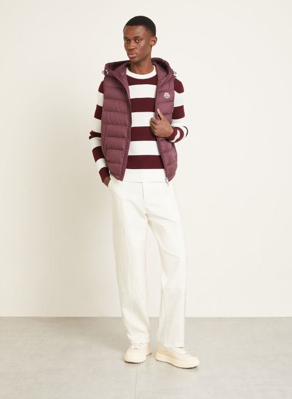 MONCLER trui DONKERROOD / CRÈME