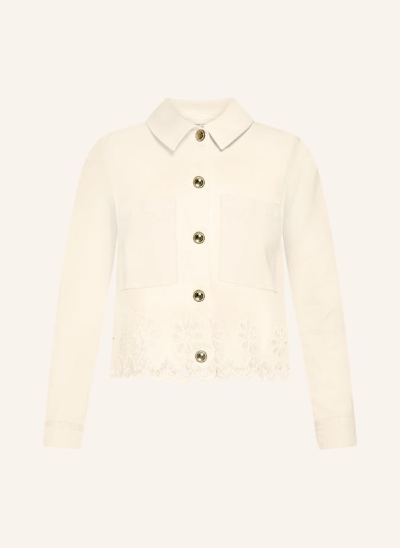 CARTOON Kastjasje met opengewerkte kant en sierstenen ECRU