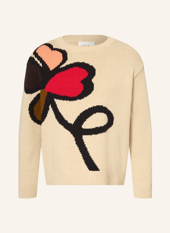 NN.07 Pullover TODD BEIGE / ROT / SCHWARZ