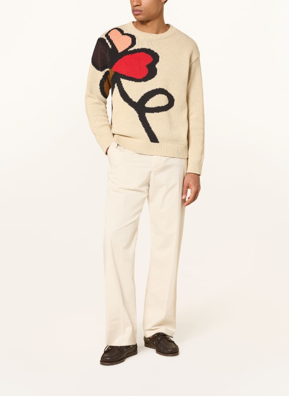 NN.07 Trui TODD BEIGE / ROOD / ZWART