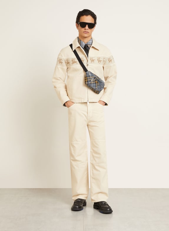 BURBERRY Pásková taška CLASSICS SMALL ČERNOŠEDÁ / STŘÍBRNÁ / BÉŽOVÁ