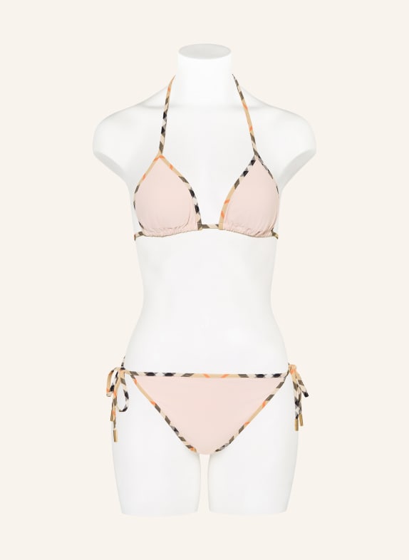 BURBERRY Triangel-Bikini-Top HELLROSA / BEIGE / ROT