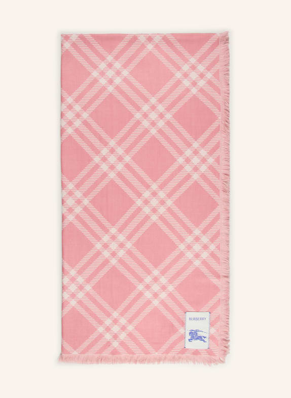 BURBERRY Schal mit Seide ROSA / CREME