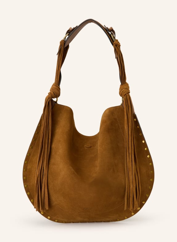 ISABEL MARANT Schultertasche OSKAN mit Pouch COGNAC / GOLD