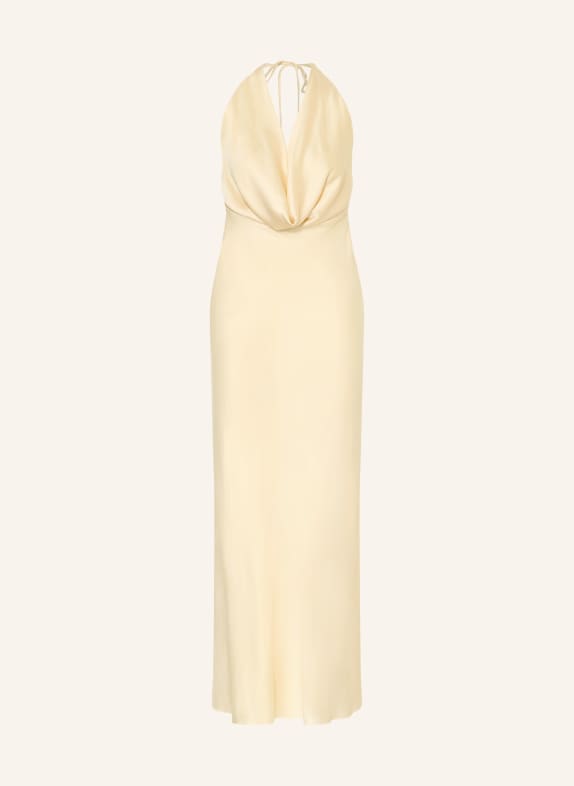 ROTATE Satijnen cocktailjurk LICHTGEEL