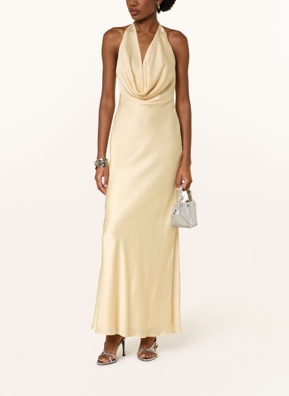 ROTATE Cocktailkleid aus Satin HELLGELB