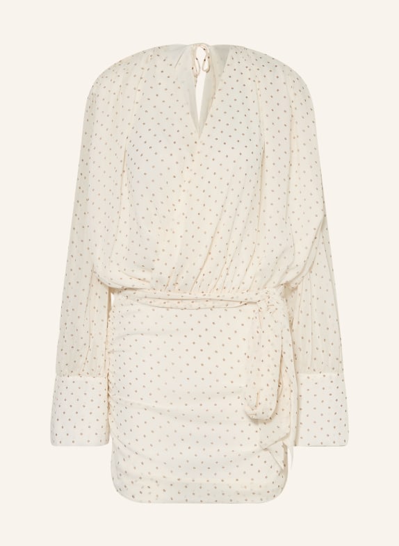 ROTATE Jurk CRÈME / MARRON FONCÉ