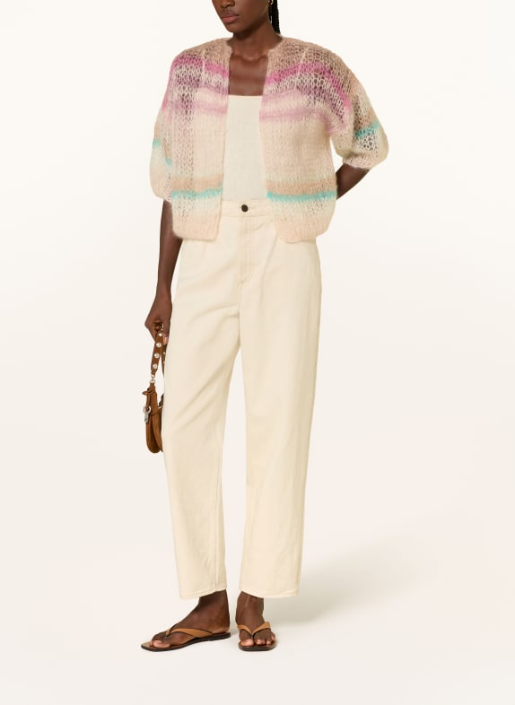 MAIAMI Gebreide hoes van mohair ROSE CLAIR / ROZE / TURQUOISE