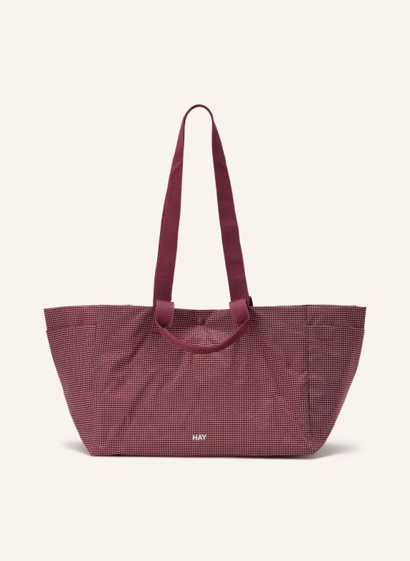 HAY Weekender GRID SMALL DUNKELROT / WEISS