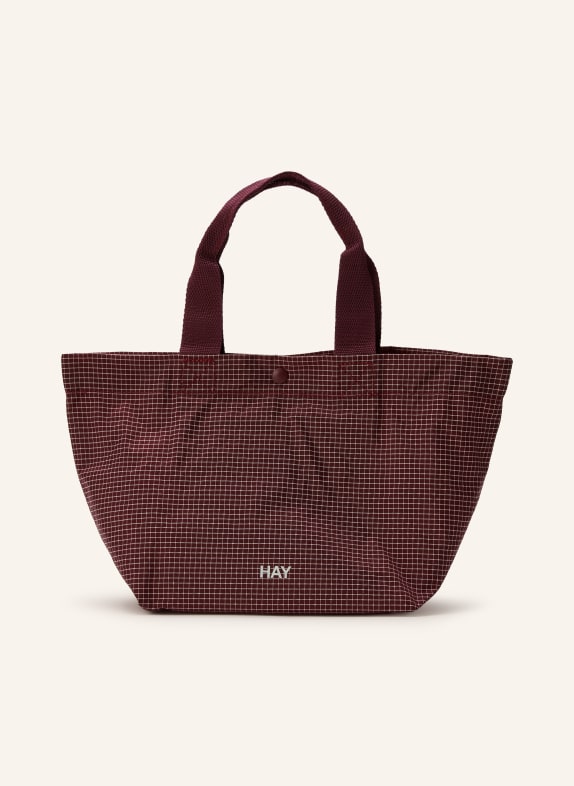 HAY GRID MINI handbag DARK RED / WHITE