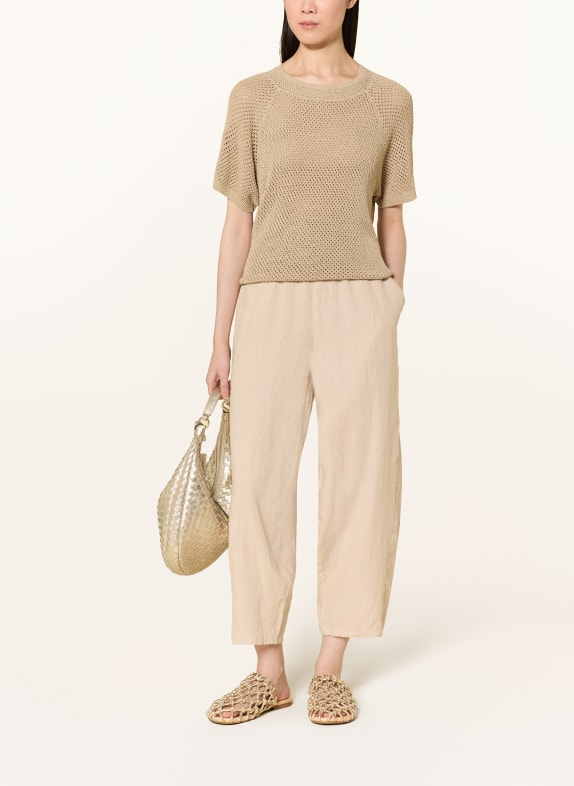 CARTOON Gebreid shirt met glinsterend garen CAMEL / GOUD