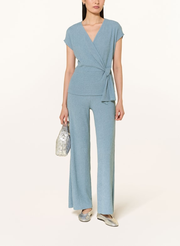 CARTOON Wrap-style blouse BLUE GRAY