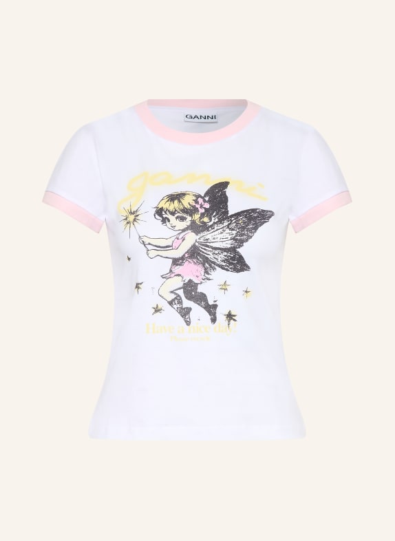 GANNI T-Shirt WEISS / ROSA