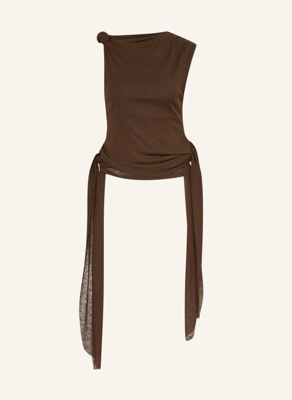 GANNI Top DARK BROWN