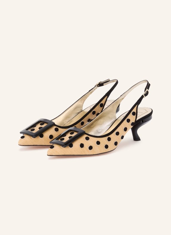 Roger Vivier Slingpumps VIRGULE BEIGE / GOLD / SCHWARZ