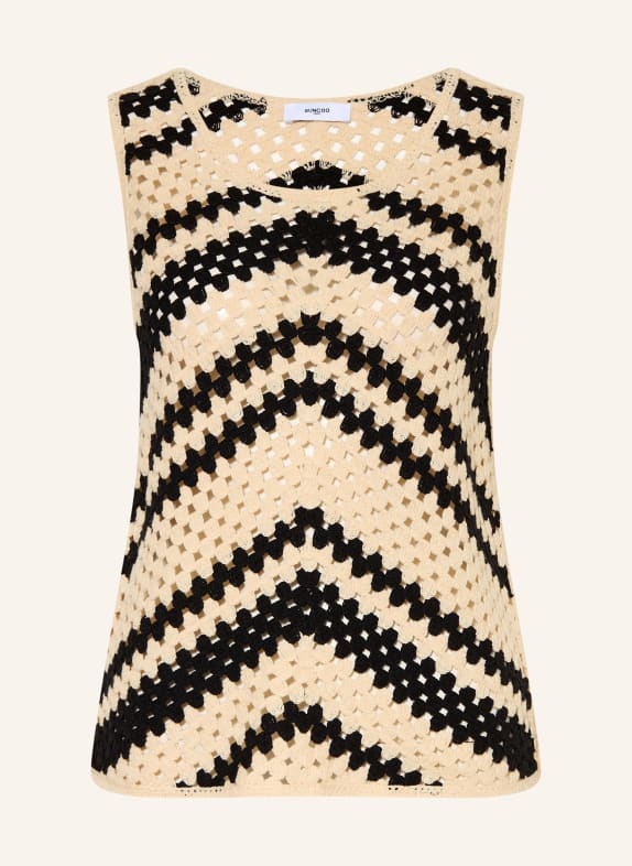 SUNCOO Gehaakte top PISSARO BEIGE / ZWART