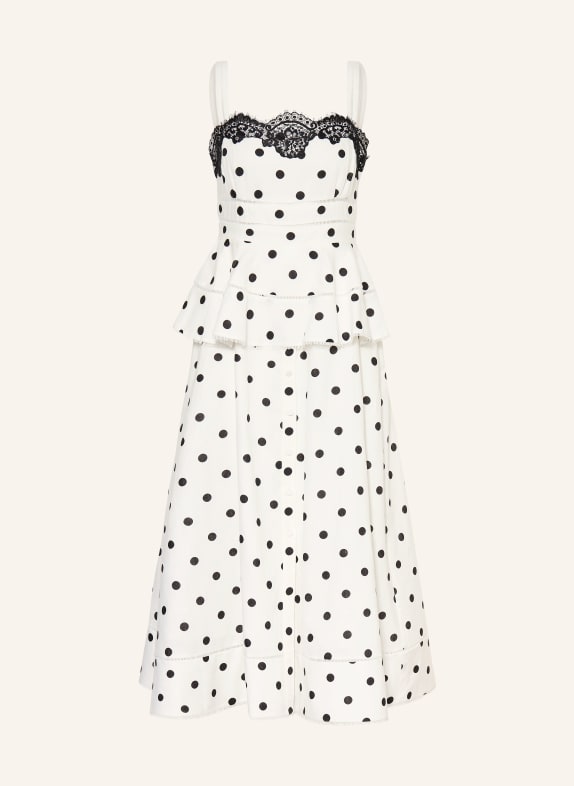 self-portrait Sukienka z lnu i koronki BIAŁY / CZARNY