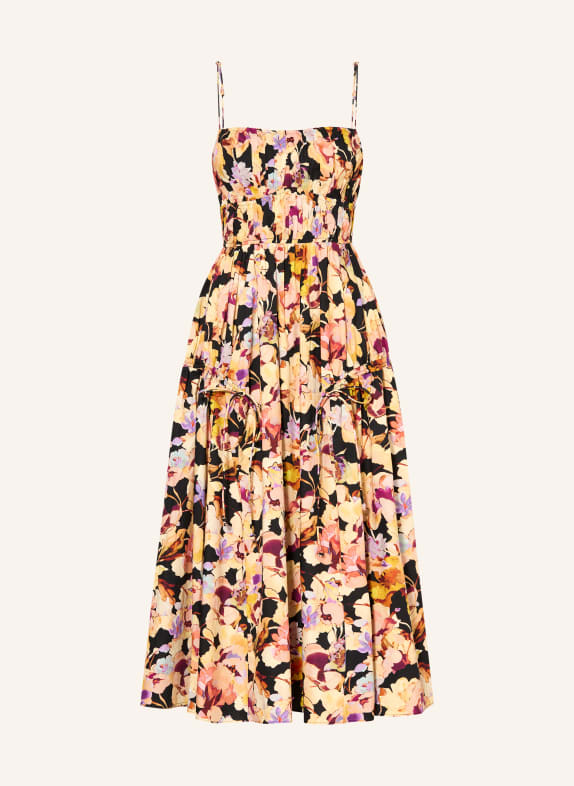 ULLA JOHNSON Kleid VIDRI HELLGELB / LILA / SCHWARZ