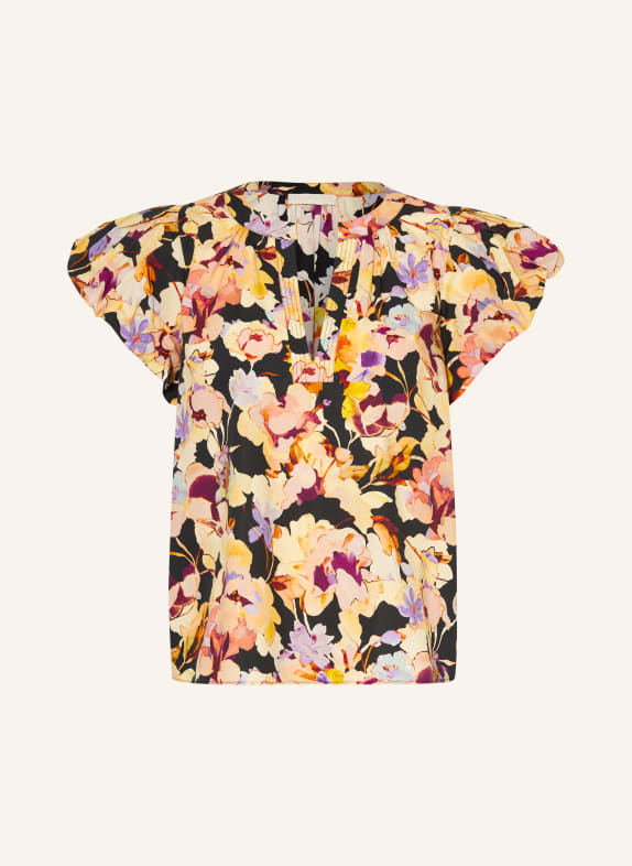 ULLA JOHNSON Blusenshirt ABRIL HELLGELB / LILA / SCHWARZ