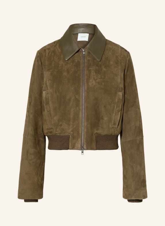 VINCE Lederblouson TAUPE