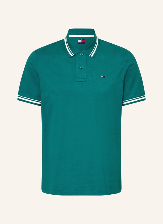 TOMMY JEANS Jersey-Poloshirt PETROL / WEISS