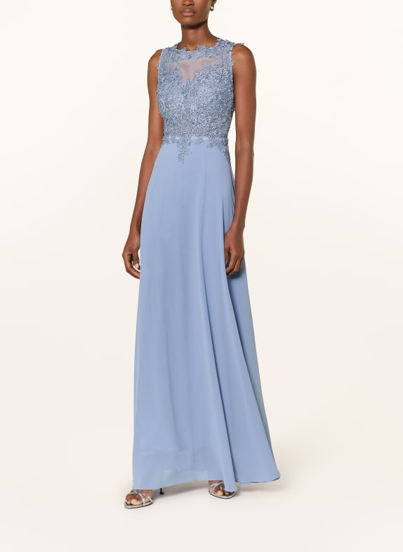 APART Abendkleid mit Spitze BLAUGRAU