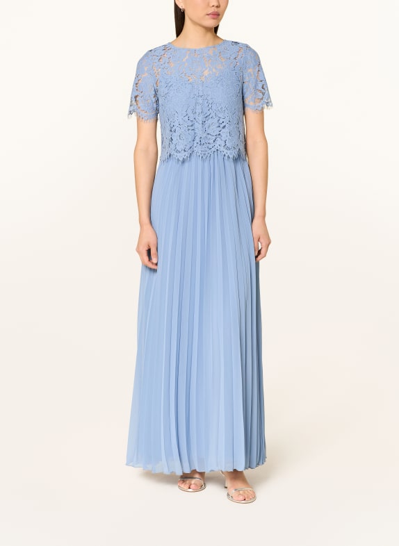 APART Set: Evening dress and blouse shirt made of lace BLUE