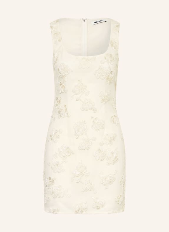 ROTATE Cocktailjurk van mesh met strass-steentjes CRÈME