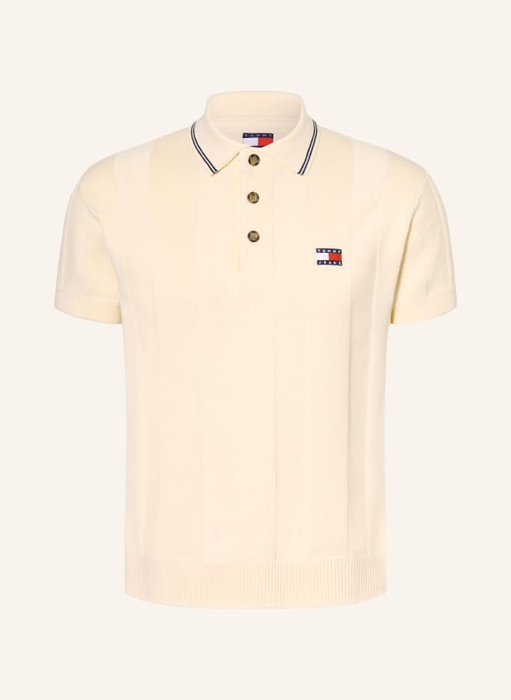 TOMMY JEANS Polo en maille CRÈME / BLEU FONCÉ