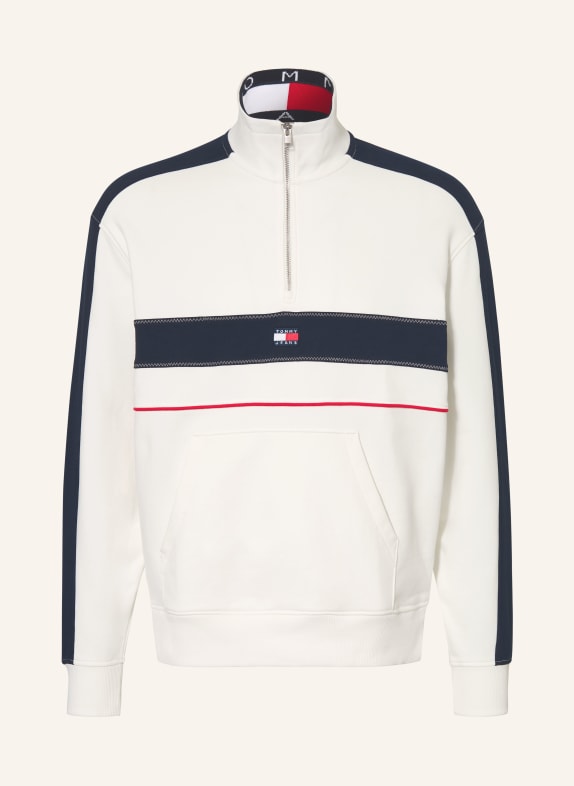 TOMMY JEANS Sweat-Troyer ECRU / ROT / DUNKELBLAU