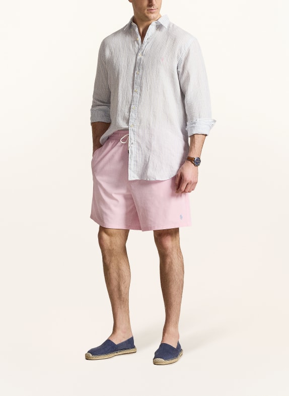 POLO RALPH LAUREN Big & Tall linnenhemd WIT / LICHTBLAUW