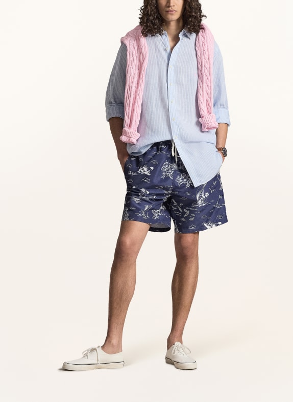 POLO RALPH LAUREN Big & Tall linnenhemd LICHTBLAUW / WIT