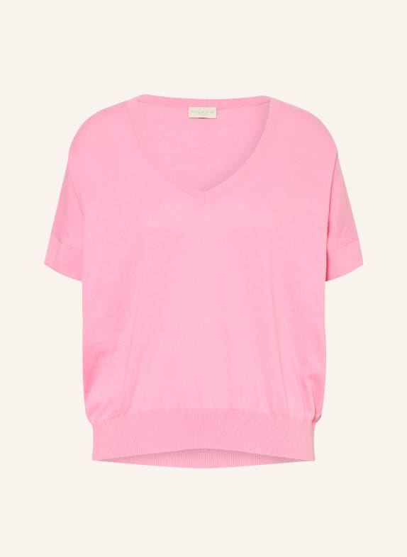 MILANO ITALY Gebreid shirt met linnen ROZE