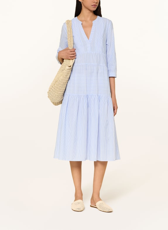 MILANO ITALY Kleid mit 3/4-Arm BLAU / WEISS