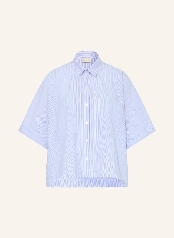 MILANO ITALY Oversized overhemdblouse BLAUW / WIT