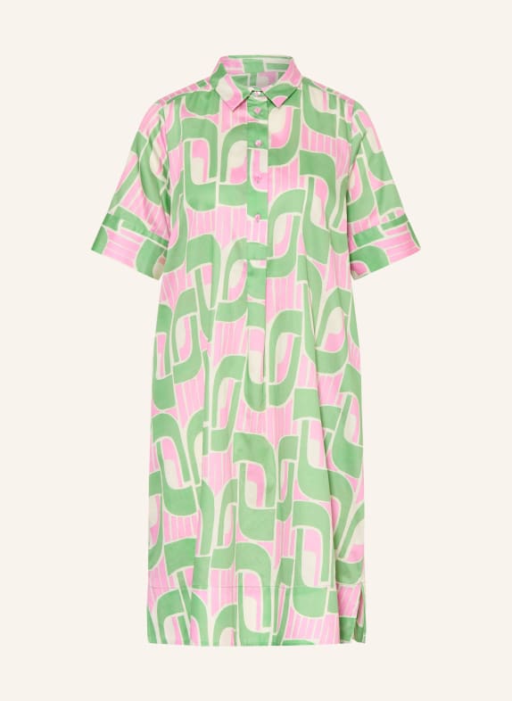 MILANO ITALY Hemdblusenkleid GRÜN / ROSA / CREME