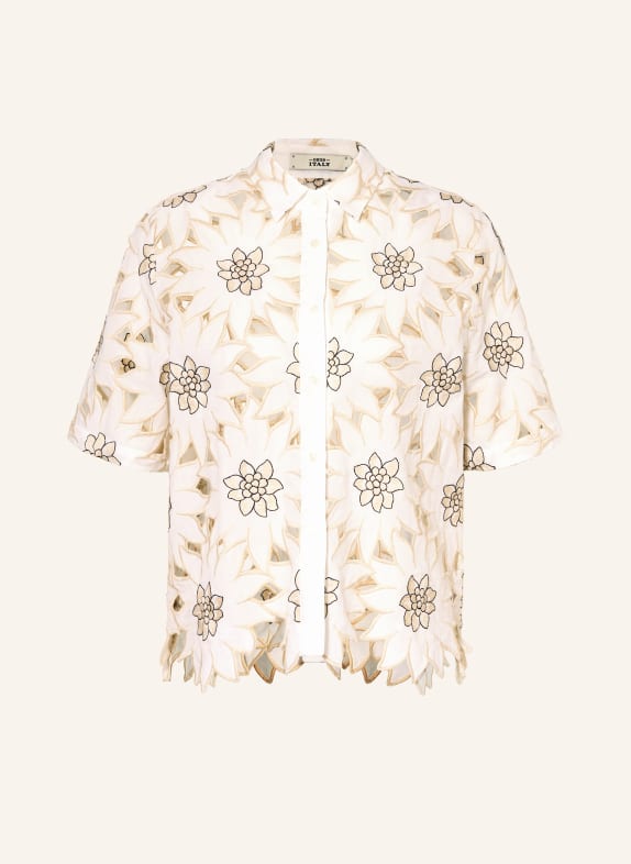 0039 ITALY Chemisier BEA en dentelle ajourée BEIGE / BLANC / NOIR