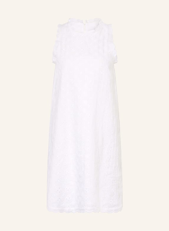 0039 ITALY Lněné šaty BARBY z krajky s otvory BÍLÁ