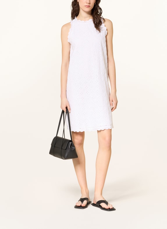 0039 ITALY Lněné šaty BARBY z krajky s otvory BÍLÁ