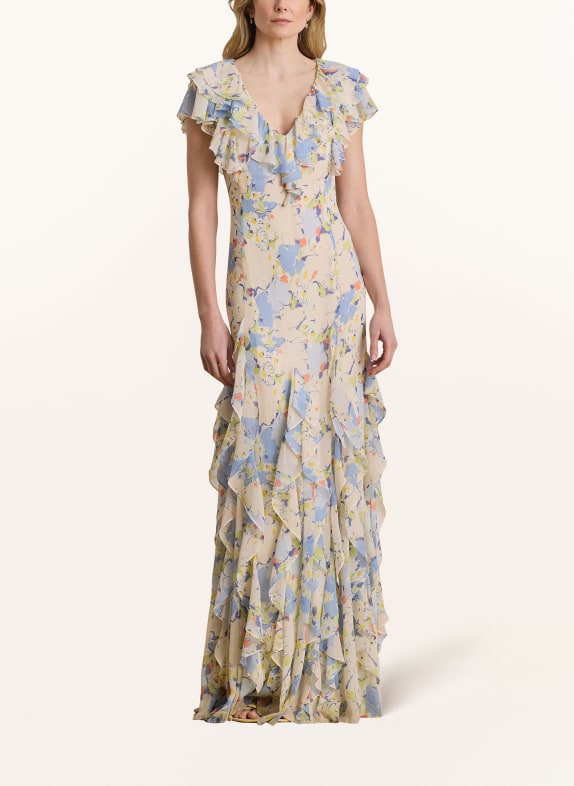 LAUREN RALPH LAUREN Sukienka z falbanami KREMOWY / ZIELONY / JASNONIEBIESKI