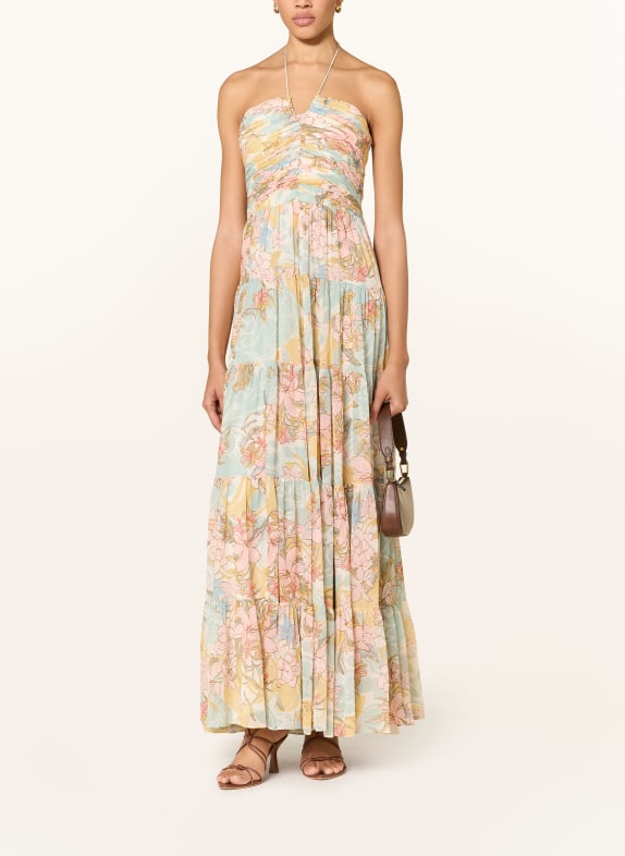 LAUREN RALPH LAUREN Abendkleid GELB / ROSA / BLAU