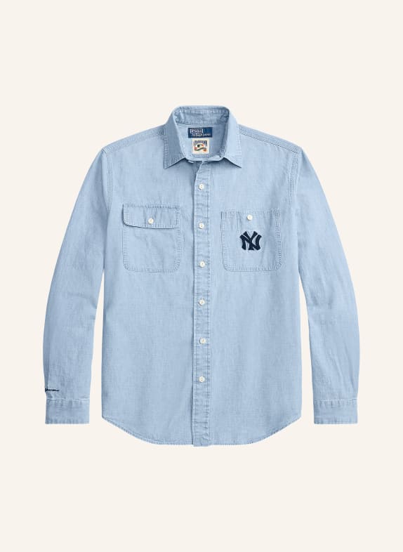POLO RALPH LAUREN Hemd Comfort Fit in Jeansoptik HELLBLAU / DUNKELBLAU