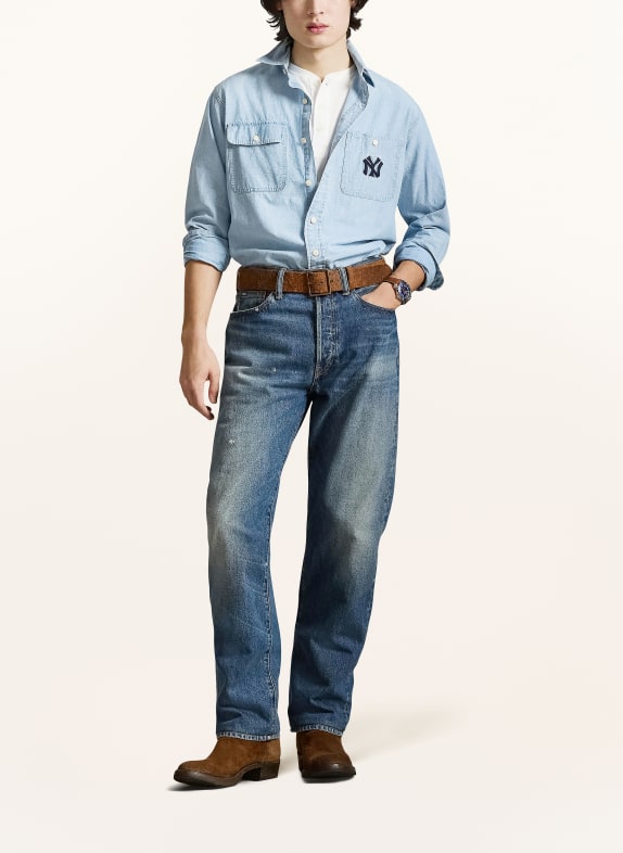 POLO RALPH LAUREN Overhemd Comfort Fit in jeanslook LICHTBLAUW / DONKERBLAUW