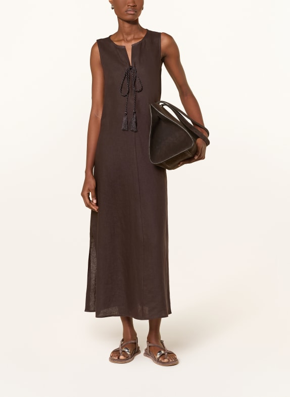 ANGOOR FRANKA linen dress DARK BROWN