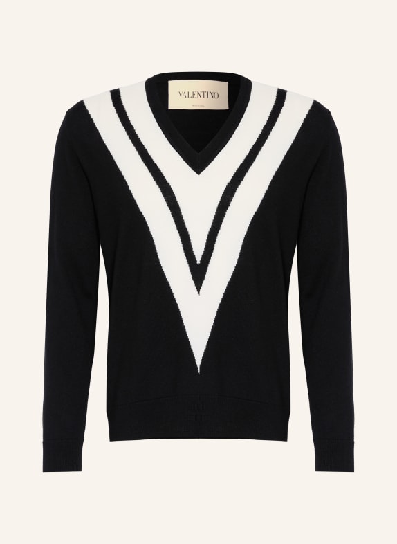 VALENTINO sweater BLACK / WHITE
