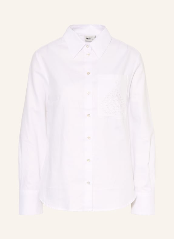 Luis Trenker Chemisier LUBARABELLA avec dentelle ajourée BLANC