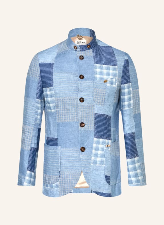 Luis Trenker Janker LUSANDRO aus Leinen HELLBLAU / BLAU / WEISS