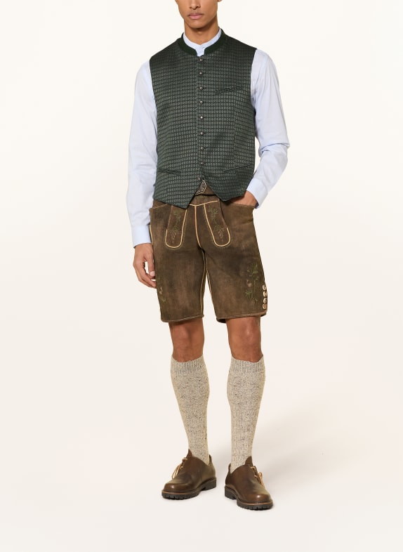 Hammerschmid Vestă tradițională NORBERT Slim Fit VERDE ÎNCHIS